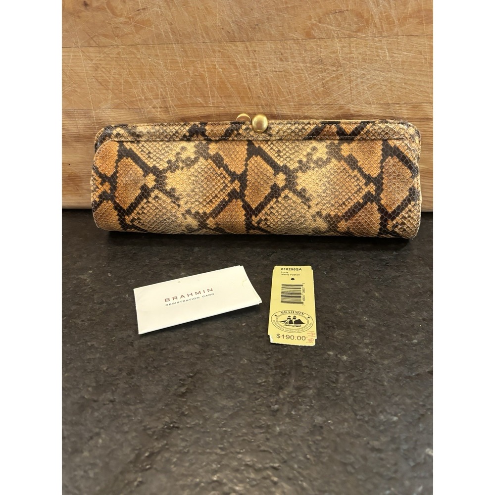 Brahmin Python Embossed Leather Clutch - image 1